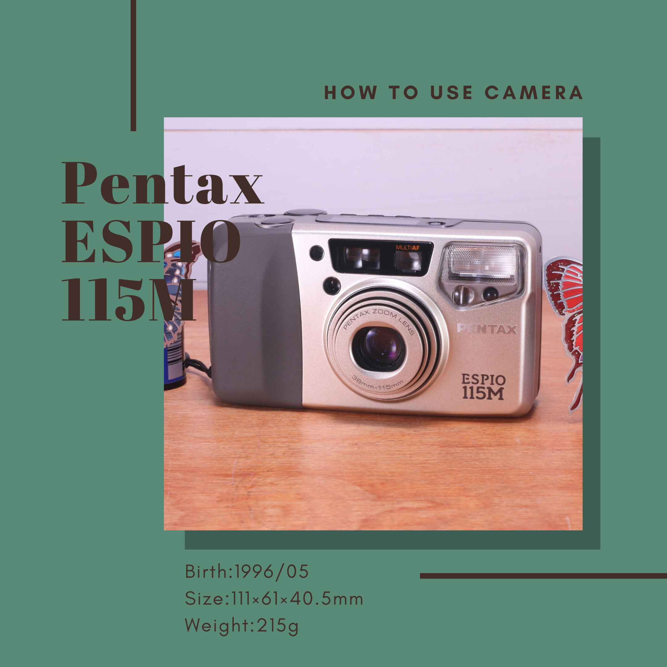 良品] Pentax ESPIO 115 M Film ペンタックス - フィルムカメラ